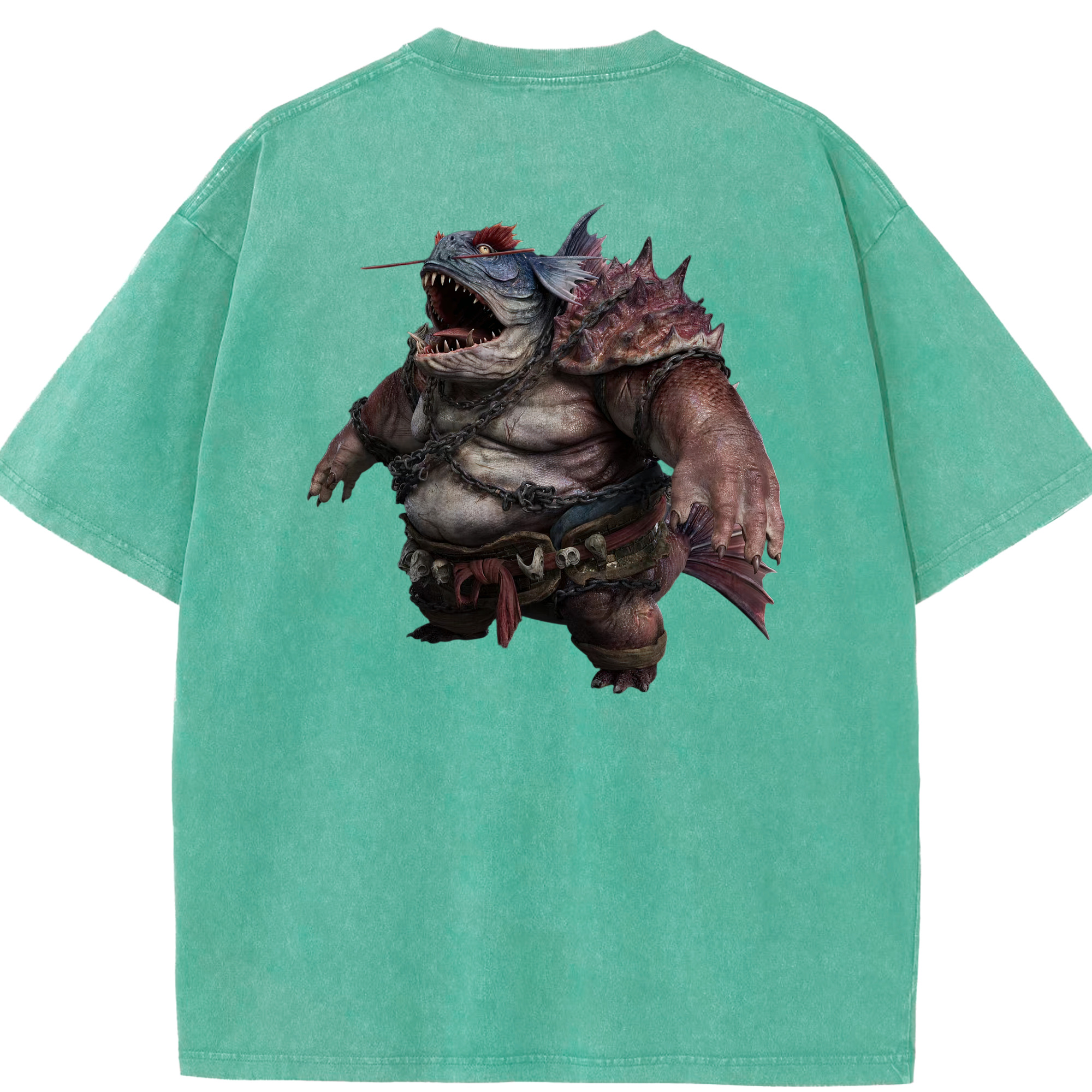 （画像用） Ne Zha 2 ナタ 魔童の大暴れ 綿100% ヴィンテージ風 半袖Tシャツ（背面プリント）
